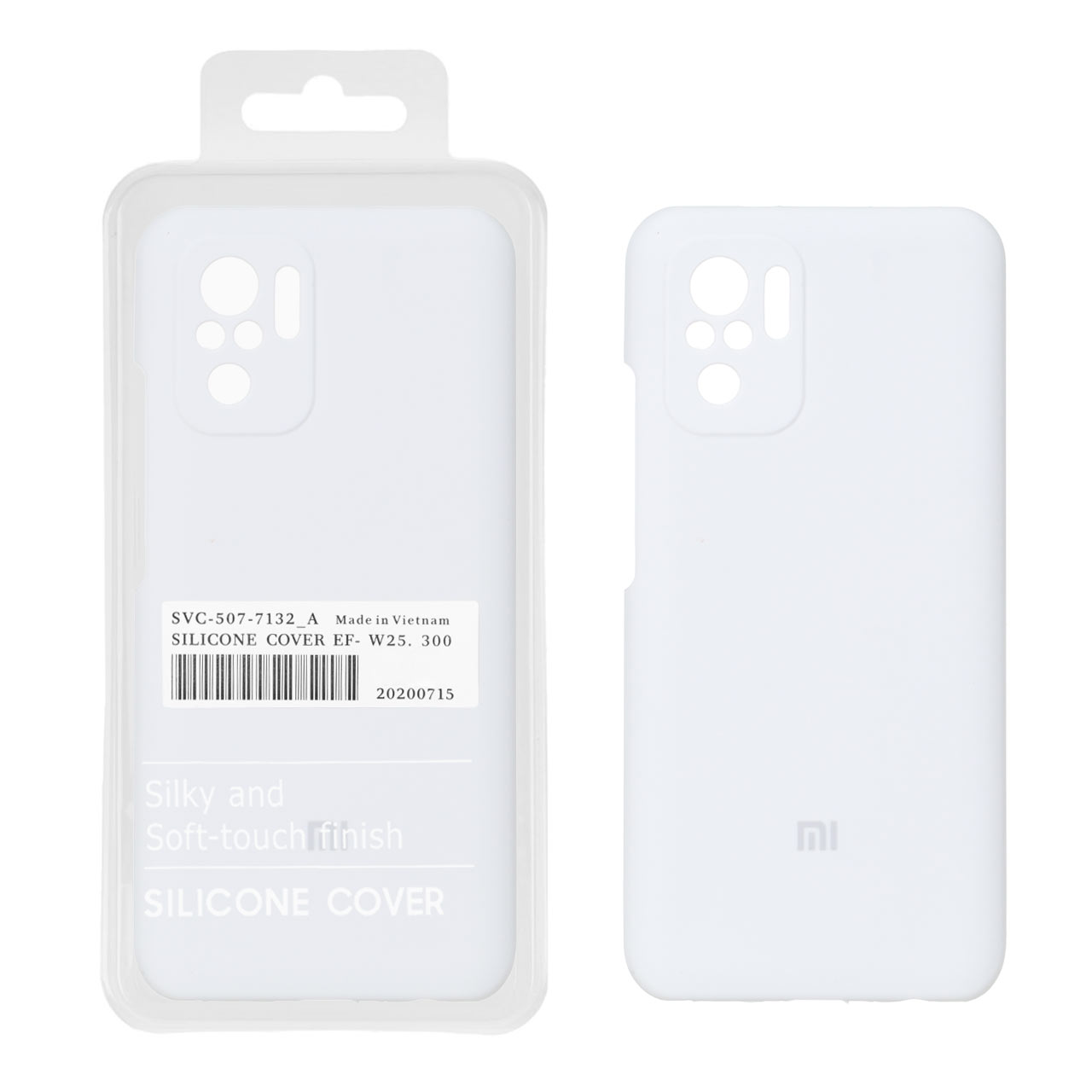 قاب سیلیکونی پاک کنی اورجینال درجه یک Xiaomi Redmi Note 10 4G / Redmi Note 10S / Poco M5S - سفید (پک دار)